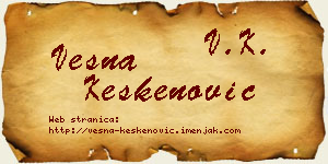 Vesna Keskenović vizit kartica